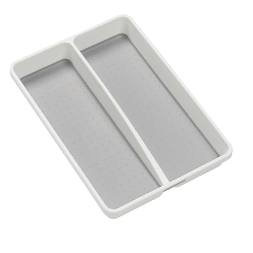 madesmart Classic 2 Compartment Compact Utensil Tray, White