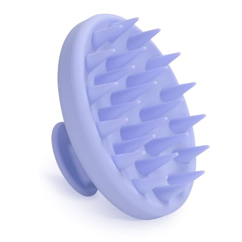 Meartchy Silicone Scalp Massager, Scalp Scrubber for Hair Growth with Soft Bristles, Scalp Exfoliator Brush Dandruff Removal Shampoo Brush for Wet Dry Scalp Care (Light Purple)