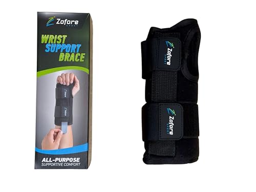 Carpal Tunnel Wrist Brace Night Support and Metal Splint Stabilizer [Single] - Helps Relieve Tendinitis Arthritis Carpal Tunnel Syndrome Pain - Reduces Recovery Time for Men Women - Right (S/M)