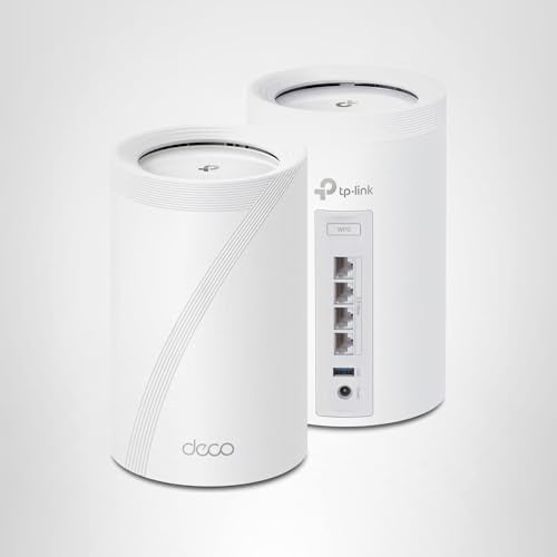 TP-Link Deco 7 Pro BE63 Tri-Band WiFi 7 BE10000 Whole Home Mesh System- 6-Stream 10 Gbps, 4x2.5G Ports Wired Backhaul, 4X Smart Internal Antennas, VPN, HomeShield, Free Expert Support (2-Pack)