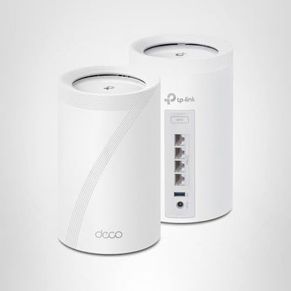 TP-Link Deco 7 Pro BE63 Tri-Band WiFi 7 BE10000 Whole Home Mesh System- 6-Stream 10 Gbps, 4x2.5G Ports Wired Backhaul, 4X Smart Internal Antennas, VPN, HomeShield, Free Expert Support (2-Pack)