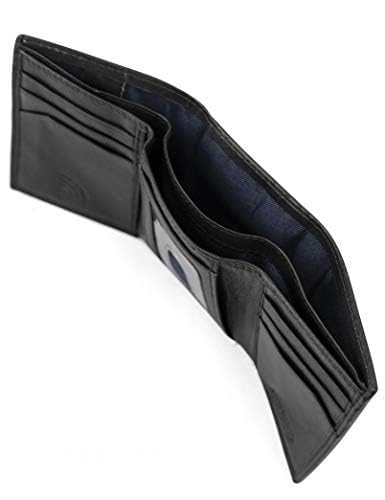 Steve Madden Men's Rfid Trifold Wallet With Id Window, Black, One Size
