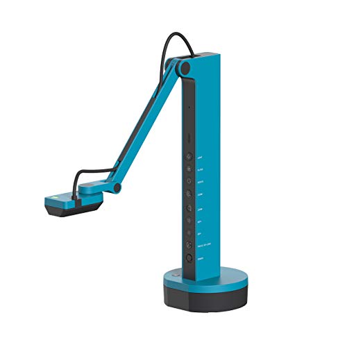 IPEVO VZ-X Wireless 8MP Document Camera, 3 Modes of Connectivity — Wi-Fi, HDMI, and USB, Compatible with Web Conferencing Software, Works Wirelessly with iOS, tvOS, and Android,Black, Blue