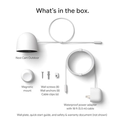 Google Nest Cam Outdoor (Wired, 2nd Gen) - 2 Pack - Security Camera with 2K Video and Gemini, Night Vision, 2-Way Audio - Works with Google Home - 2025 Model - Snow