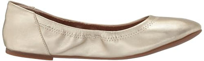 Amazon Essentials Women's Belice Comfortable Slip-On Ballet Flats Shoes, Gold, 6.5 Wide