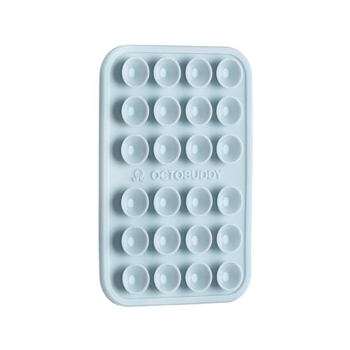 OCTOBUDDY Classic - Silicone Suction Phone Case Adhesive Mount - Hands-Free, Strong Grip Holder for Selfies & Videos - iPhone & Android Compatible - 2.25″ x 3.25″, Baby Blue
