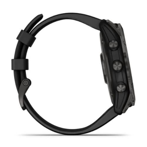 Garmin 010-02541-10 fenix 7X Sapphire,Larger adventure smartwatch, Solar Charging Capabilities, rugged outdoor GPS watch, touchscreen, wellness features, Carbon Gray DLC Titanium with Black Band