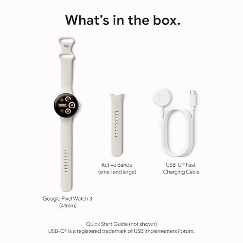 Google Pixel Watch 3 (41mm) Latest Model - Android Smartwatch, Heart Rate Tracking, Fitbit Advanced Running, Fitness Insights, 24-Hour Battery - Matte Black Aluminum Case - Obsidian Band - Wi-Fi