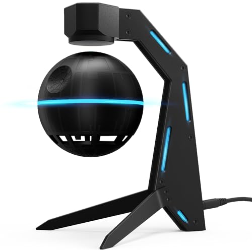 WKYSTR Magnetic Levitation Bluetooth Speaker, Aluminum Alloy Base, Floating & Spinning in air, 360° Surround Sound, Cool Sci-Fi Gadget for Men, Unique Home Office Desktop Decor