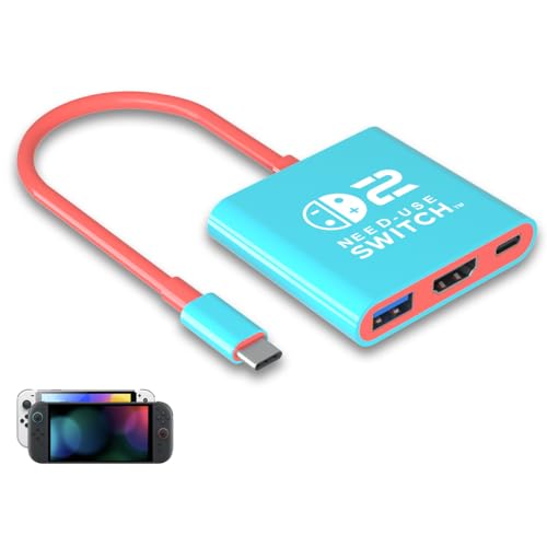 Switch 2 Dock for Nintendo Switch 1 / 2 and Steam Deck Docking Station, Support TV Dock Mode, Portable TV HDMI Adapter Accessories for Nintendo Switch2 / OLED / 1, USB C to HDMI 2.0 Adapter 4K Output