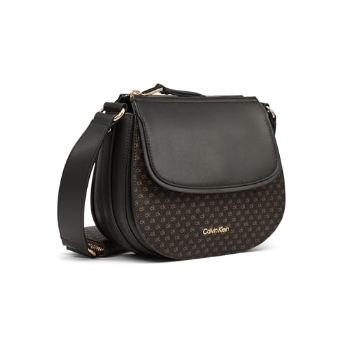 Calvin Klein Bella Novelty Crossbody, Brown/Khaki/Black Mini, One Size