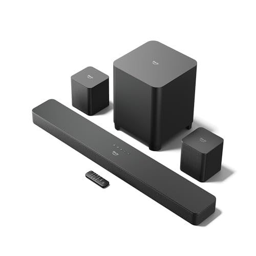 Amazon Fire TV Soundbar Plus with subwoofer and surround sound speakers (newest model), 5.1 channel, Dolby Atmos, clear dialogue