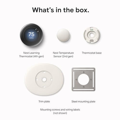 Google Nest Learning Thermostat (4th gen) + Nest Temperature Sensor (2nd gen) - Silver
