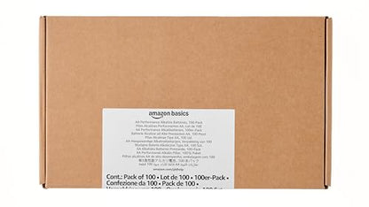 Amazon Basics 100-Pack AA Alkaline High-Performance Batteries, 1.5 Volt, 10-Year Shelf Life