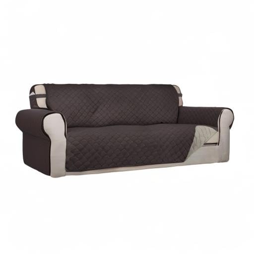 PureFit Reversible Quilted Sofa Cover, Water Resistant Slipcover Furniture Protector, Washable Couch Cover with Non Slip and Elastic Straps for Kids, Dogs, Pets (Sofa, Chocolate/Beige)