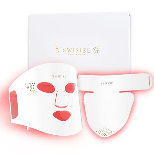 SWIRISE Red Light Therapy for Face & Neck, Red Light Face Mask with 4 Wavelengths, Facial Skin Care Mask, White