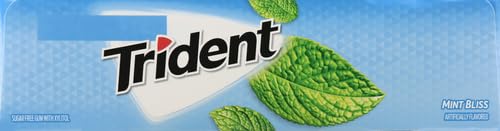Trident Mint Bliss Sugar Free Gum, 12 Packs of 14 Pieces (168 Total Pieces)