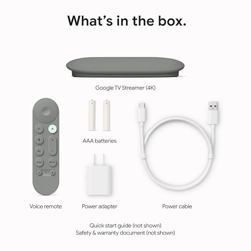 Google TV Streamer 4K - Fast Streaming Entertainment on Your TV with Voice Search Remote - Watch Movies, Shows, Live TV, and Netflix in 4K HDR - Smart Home Control - 32 GB of Storage - Hazel