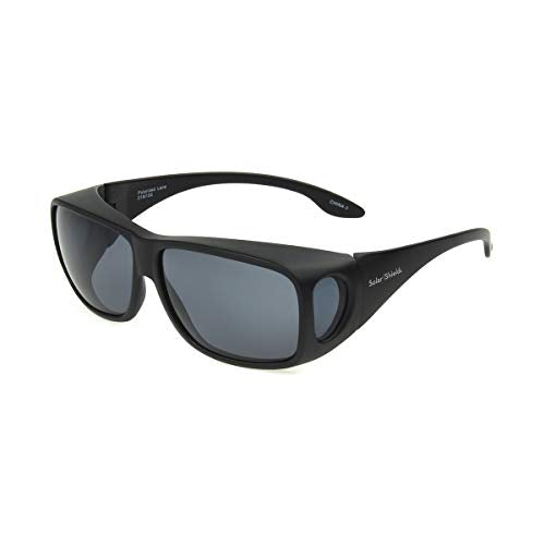 Foster Grant Solar Shield Stone Fits-Over Sunglasses, Black, 57mm