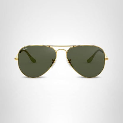 Ray-Ban Unisex RB3025 Classic Aviator Sunglasses, Shiny Gold/G-15 Green, 58 mm
