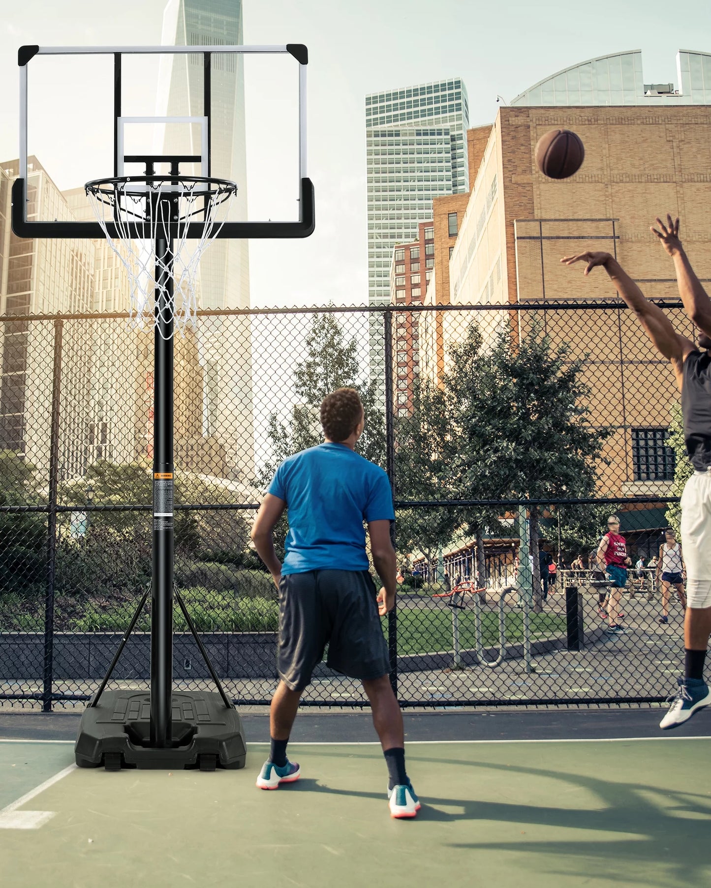 Portable Basketball Hoop Goal Basketball Hoop System Height Adjustable 7 ft. 6 in..10 ft. with 44 inch Indoor Outdoor PVC Backboard Material