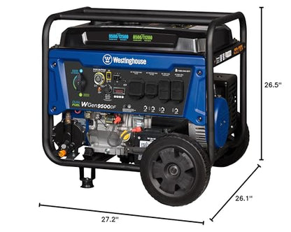 Westinghouse 12500 Watt Dual Fuel Home Backup Portable Generator, Remote Electric Start, Transfer Switch Ready, Gas and Propane Powered