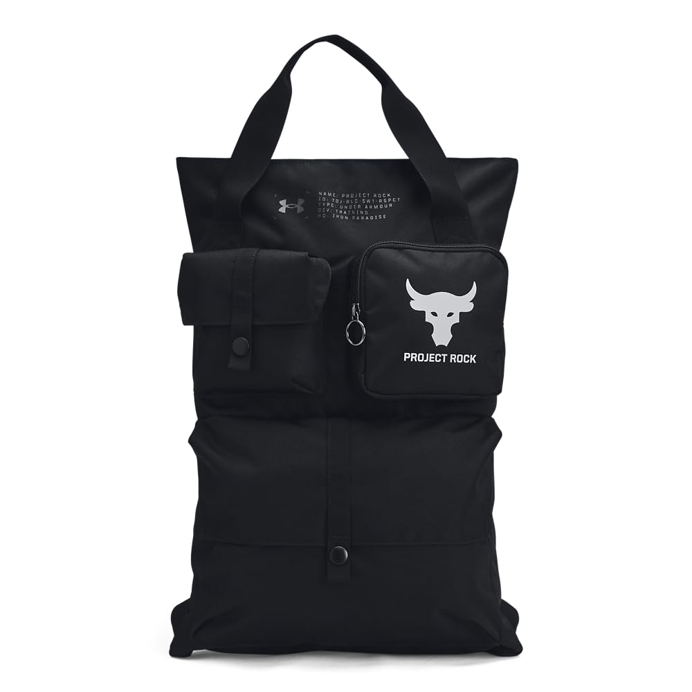 Under Armour Unisex Project Rock Gym Sack, (001) Black / / Mod Gray, One Size Fits Most