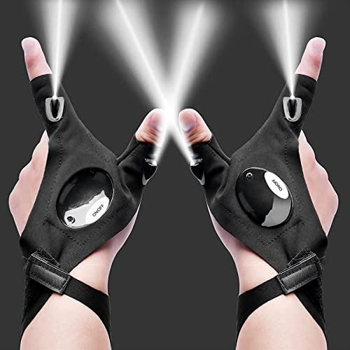 Fathers Day Dad Gifts, Birthday Easter Gifts for Adults Men Him, Easter Basket Stuffers for Adults Boyfriend Husband, LED Flashlight Gloves Hands-Free Lights Cool Gadgets for Fishing Camping Repairing