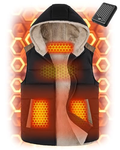 Women Heated Vest Battery Pack Included Coat Clothes Jacket Construction Worker Trucker Gifts Camping Accessories Duck Deer Hunting Essentials Hiking Supplies Road Trip Car Rv Gadget Skiing Must Have