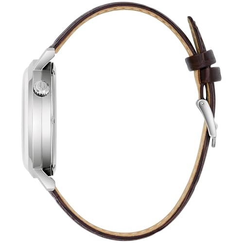 Bulova Men's Automatic Dress Classic Aerojet Watch,Brown Leather Strap, Green Dial, Hack Feature, 42 Hour Power Reserve (Style: 96A332)