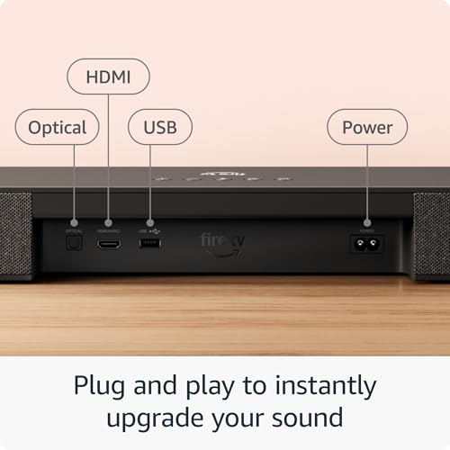 Amazon Fire TV Soundbar Plus with subwoofer and surround sound speakers (newest model), 5.1 channel, Dolby Atmos, clear dialogue