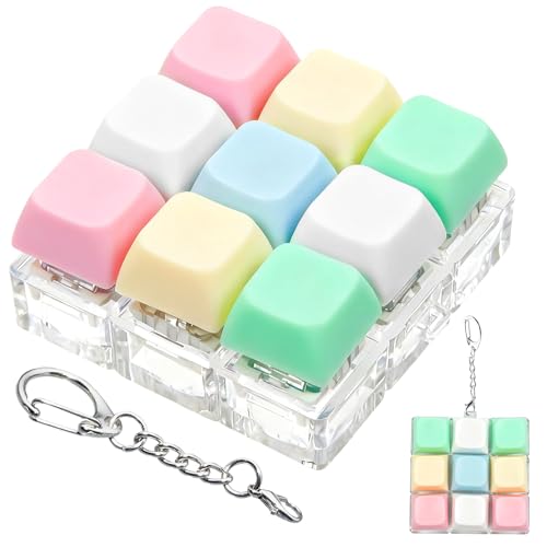Keyboard Fidget Toy, Keyboard Keychain Fidget Toys, 9-in-1 Clicker Fidget Toy, Stress Relief Desk Decompression Button, Anxiety Relief Valentine's Day Gifts