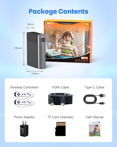 MetFut AR Motion Gaming Console - Plug & Play Video Game System for Kids & Families. Great for Indoor Physical Play, Interactive Family Fun, Game Nights, Playtime and Playdates