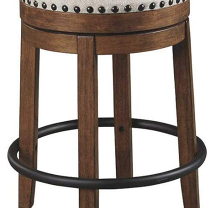 Signature Design by Ashley Valebeck Rustic Farmhouse 24.5” Counter Height Swivel Bar Stool, Brown