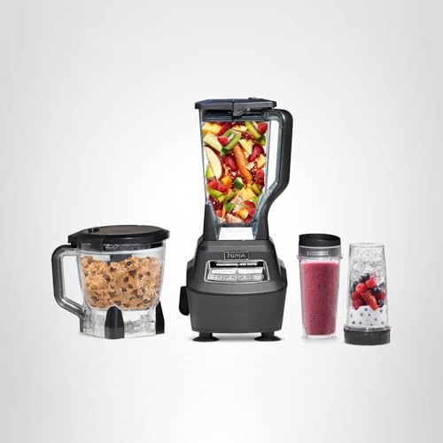 Ninja Mega Kitchen System, 1500W, 72 oz. Full-Size Blender & 8-Cup Food Processor with (2) 16 oz. To-Go Cups, Total Crushing Technology - Smoothies, Ice Crushing, Purees, Dough & More, Black, BL770