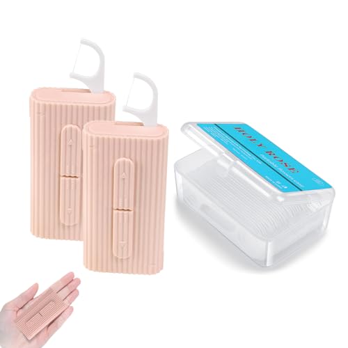 Holy rose Portable Dental Floss Dispenser 2 Box, Travel Flosser Picks Case