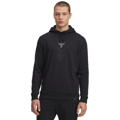 Under Armour Men's Project Rock Rival Fleece Hoodie, (002) Black / / Castlerock, X-Large