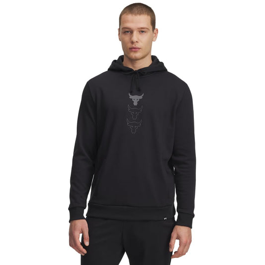 Under Armour Men's Project Rock Rival Fleece Hoodie, (002) Black / / Castlerock, X-Large