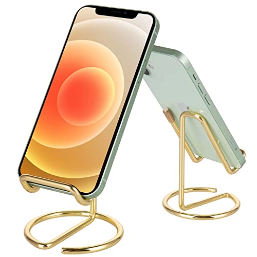 ROPOSY Cell Phone Stand for Desk, Gold Cell Phone Holder Desk Accessories