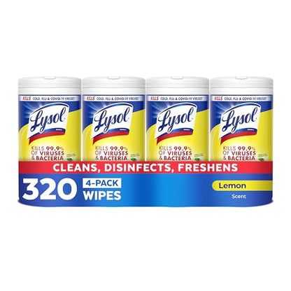 Lysol Disinfecting Wipes, Multi-Surface Cleaner, Lemon, 80 ct. (4 Pack)