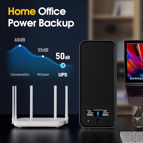 GOLDENMATE 1000VA/800W Lithium UPS Battery Backup & Surge Protector, Gray | Pure Sine Wave, 8 Outlets, Color LCD, 230Wh LiFePO4 Backup Battery, Uninterruptible Power Supply for PC/Internet/Home Office