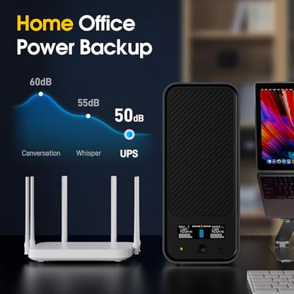 GOLDENMATE 1000VA/800W Lithium UPS Battery Backup & Surge Protector, Gray | Pure Sine Wave, 8 Outlets, Color LCD, 230Wh LiFePO4 Backup Battery, Uninterruptible Power Supply for PC/Internet/Home Office