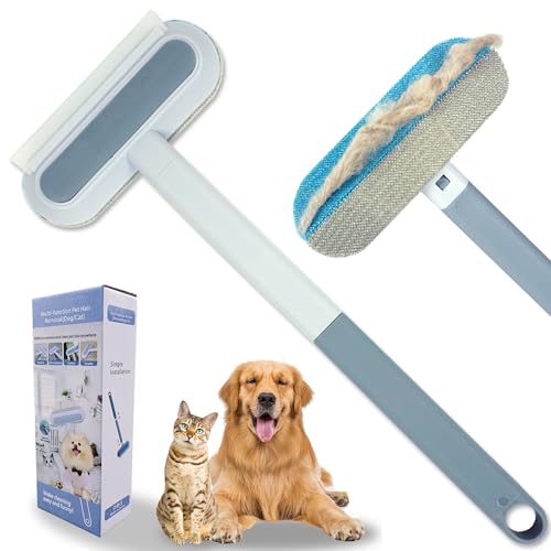 Magic Pet Hair Remover for Dog Cat Owners 1 Pieces,TikTok 4 in 1 Multifunctional Pet Hair Removal Tool for Couch Furniture Carpet Clothing, Reusable Washable Broom Brush for Window Tile Lint Cleaning