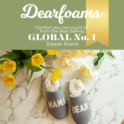 Dearfoams Women's Mama Bear, Light Heather Grey, 9-10