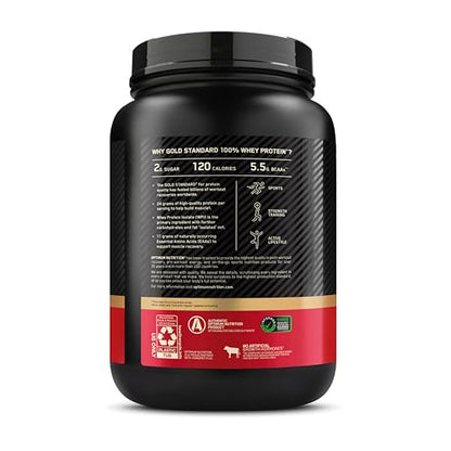 Optimum Nutrition Gold Standard 100% Whey Protein Powder, Double Rich Chocolate, 2 Pound (Packaging May Vary)