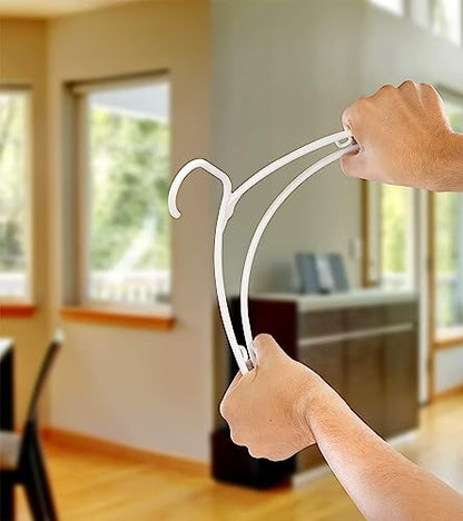 Utopia Home Plastic Hangers 50 Pack - Perfect for Clothes Hanger Space Saving - Durable and Strong Coat or Pant Hangers for Closet Organizers and Storage with Shoulder Grooves (White)