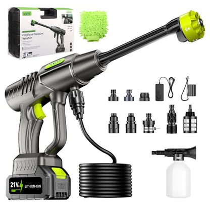 YKYI Cordless Pressure Washer 1200PSI, Portable Power Washer with 30 speeds
