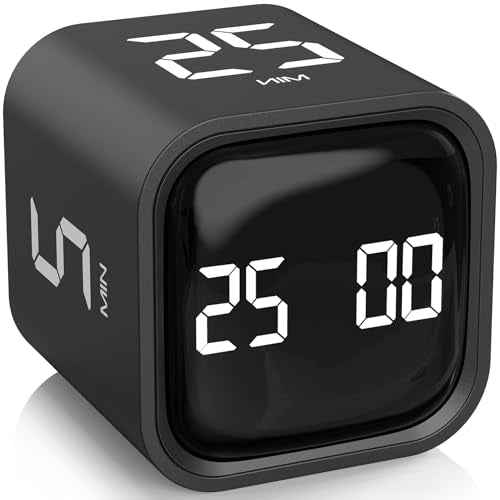 Rotating Pomodoro Timer 5/25/10/50, Desk Productivity Flip Timer, ADHD Tool
