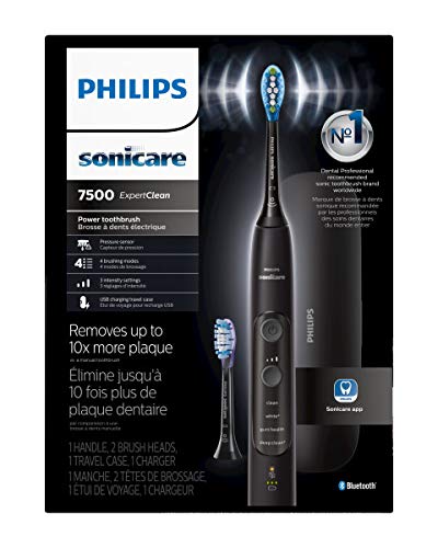 Philips Sonicare ExpertClean 7500 Black, Rechargeable Electric Power Toothbrush, HX9690/05