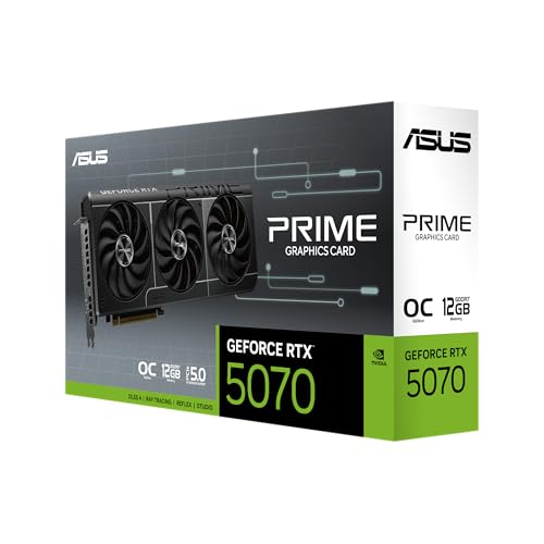 ASUS The SFF-Ready Prime GeForce RTX™ 5070 OC Edition 12GB GDDR7 Graphics Card (PCIe® 5.0, 12GB GDDR7, HDMI®/DP 2.1, 2.5-Slot, Axial-tech Fans, Dual BIOS)